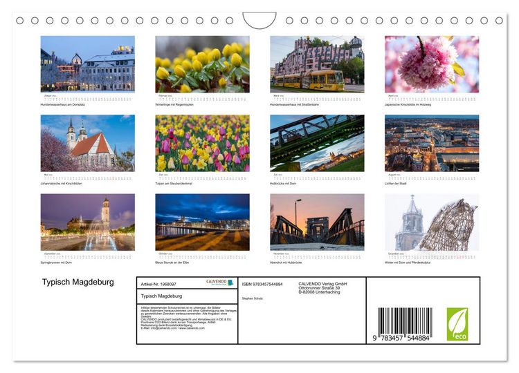 Produktbild: Typisch Magdeburg (Wandkalender 2026 DIN A4 quer), CALVENDO Monatskalender