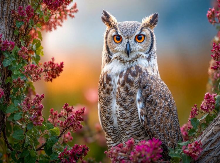 Produktbild: CALVENDO Puzzle Der Uhu auf der Lauer | 2000 Teile Lege-Gr&ouml;&szlig;e 90x67cm Foto-Puzzle f&uuml;r gl&uuml;ckliche Stunden