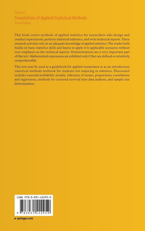 Produktbild: Foundations of Applied Statistical Methods