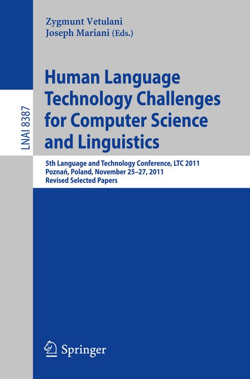 Produktbild: Human Language Technology Challenges for Computer Science and Linguistics