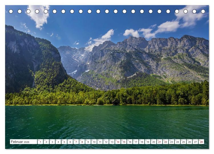 Produktbild: Bayern - Seen, Berge, Landschaft (Tischkalender 2026 DIN A5 quer), CALVENDO Monatskalender