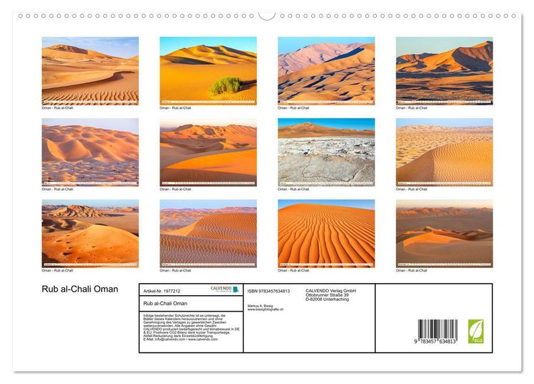 Produktbild: Rub al-Chali Oman (Wandkalender 2026 DIN A2 quer), CALVENDO Monatskalender
