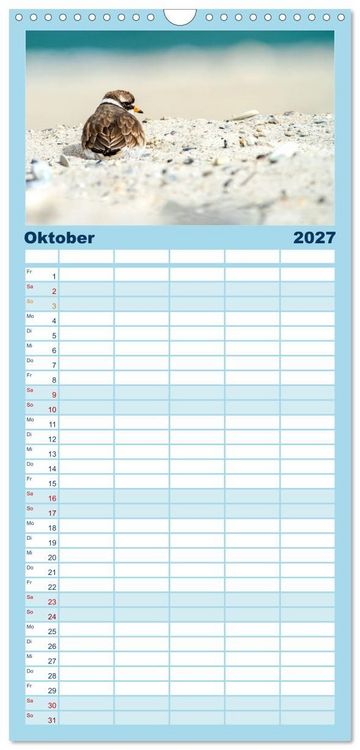 Produktbild: Familienplaner 2027 - Limikolen - Watv&ouml;gel aus Europa mit 5 Spalten (Wandkalender, 21 x 45 cm) CALVENDO