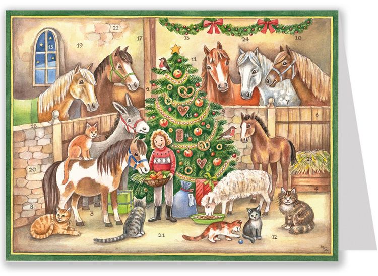 Produktbild: Postkarten-Adventskalender "Im Stall"