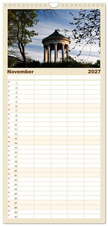 Produktbild: Familienplaner 2027 - M&uuml;nchen - Die Sch&ouml;ne mit 5 Spalten (Wandkalender, 21 x 45 cm) CALVENDO