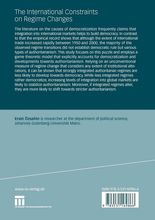 Produktbild: The International Constraints on Regime Changes