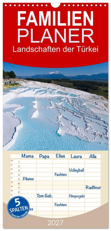 Produktbild: Familienplaner 2027 - Landschaften der T&uuml;rkei mit 5 Spalten (Wandkalender, 21 x 45 cm) CALVENDO