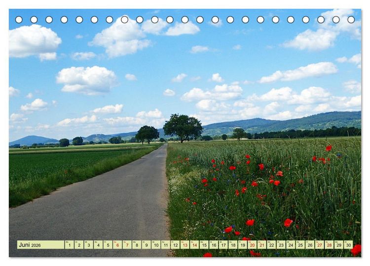 Produktbild: Weinregion Bergstra&szlig;e Burgen, Wein und Mandelbl&uuml;te (Tischkalender 2026 DIN A5 quer), CALVENDO Monatskalender