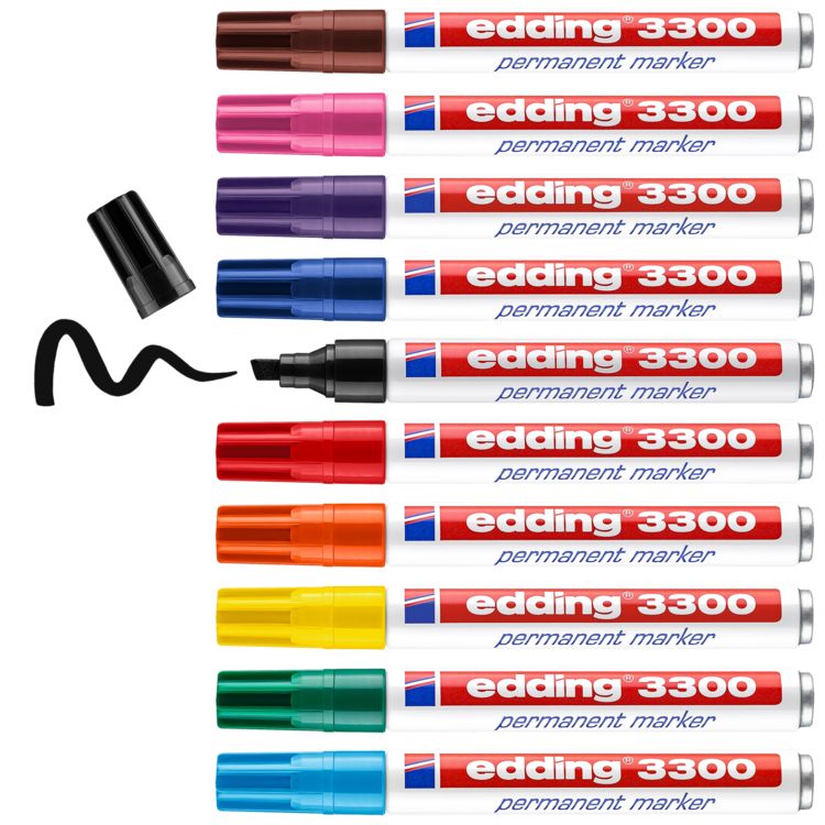 Produktbild: edding 3300 Permanentmarker, 10er Set Keilspitze