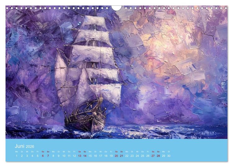 Produktbild: Das trunkene Schiff mit Bildern im William Turner-Stil (Wandkalender 2026 DIN A3 quer), CALVENDO Monatskalender