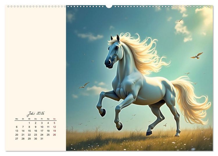 Produktbild: Fantasiewelten - Pferde (Wandkalender 2026 DIN A2 quer), CALVENDO Monatskalender