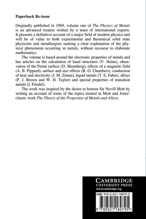 Produktbild: The Physics of Metals