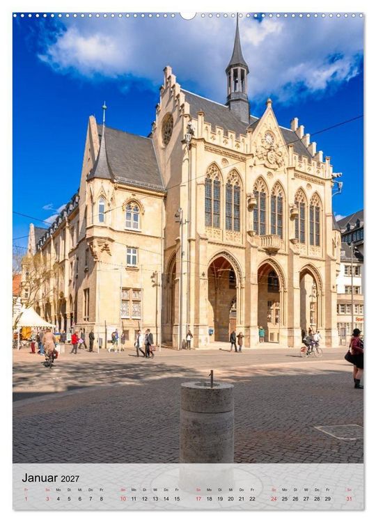 Produktbild: Ein Blick auf Erfurt in Farbe (hochwertiger Premium Wandkalender 2027 DIN A2 hoch), Kunstdruck in Hochglanz