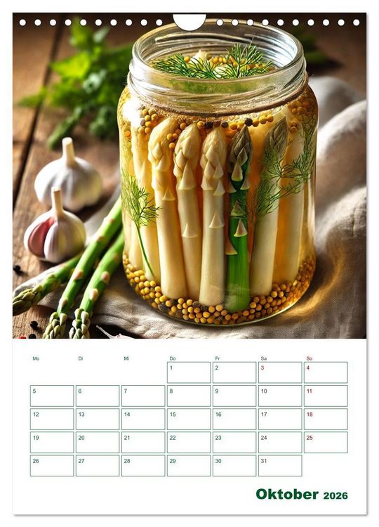 Produktbild: Spargelgl&uuml;ck &ndash; von der Ernte bis zum Genuss (Wandkalender 2026 DIN A4 hoch), CALVENDO Monatskalender