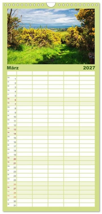 Produktbild: Familienplaner 2027 - Traumhafte Wege - Unterwegs auf Neuseelands S&uuml;dinsel mit 5 Spalten (Wandkalender, 21 x 45 cm) CALVENDO