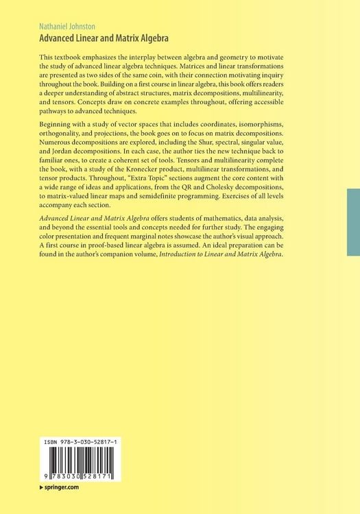 Produktbild: Advanced Linear and Matrix Algebra