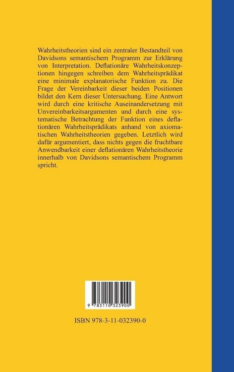 Produktbild: Davidsons semantisches Programm und deflation&auml;re Wahrheitskonzeptionen