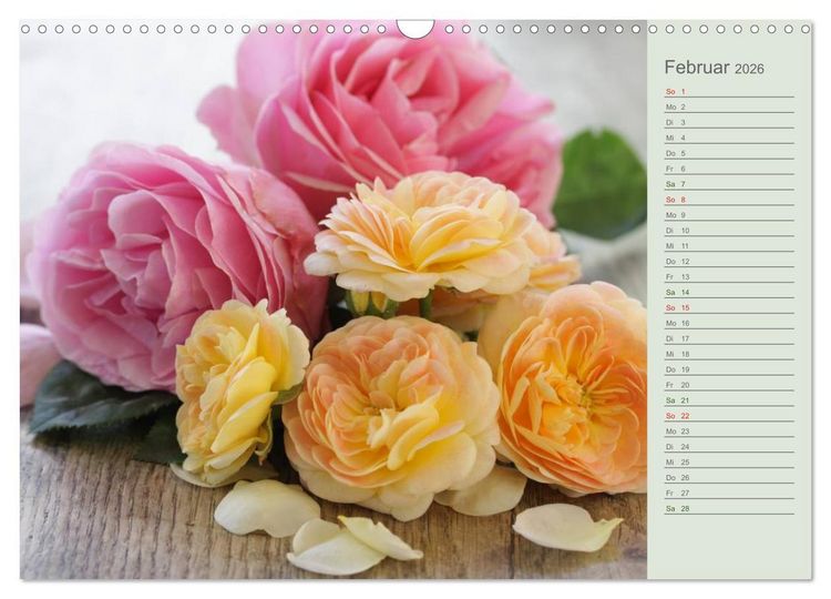 Produktbild: Rosen, Rosen ... arrangiert und am Strauch (Wandkalender 2026 DIN A3 quer), CALVENDO Monatskalender