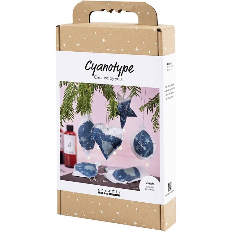 Produktbild: Creativ Company Kreativ Set Cyanotypie, Weihnachtsdekorationen aus Cyanotypie, Blau