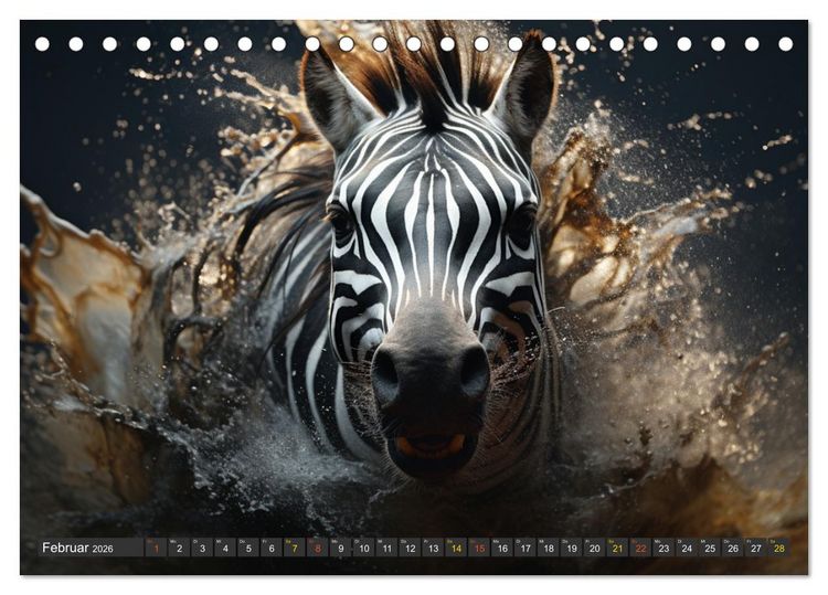 Produktbild: ZEBRAS - Modern Art (Tischkalender 2026 DIN A5 quer), CALVENDO Monatskalender