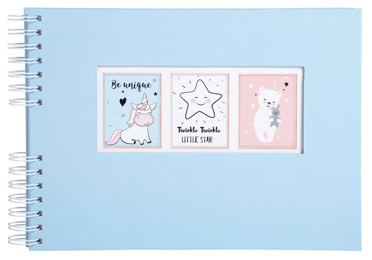Produktbild: Scrapbooking-Set, Fotoalbum mit Spiralbindung, 50 Seiten wei&szlig;, 32x22 cm + Stifte, Sticker, Schablonen, Fotoecken