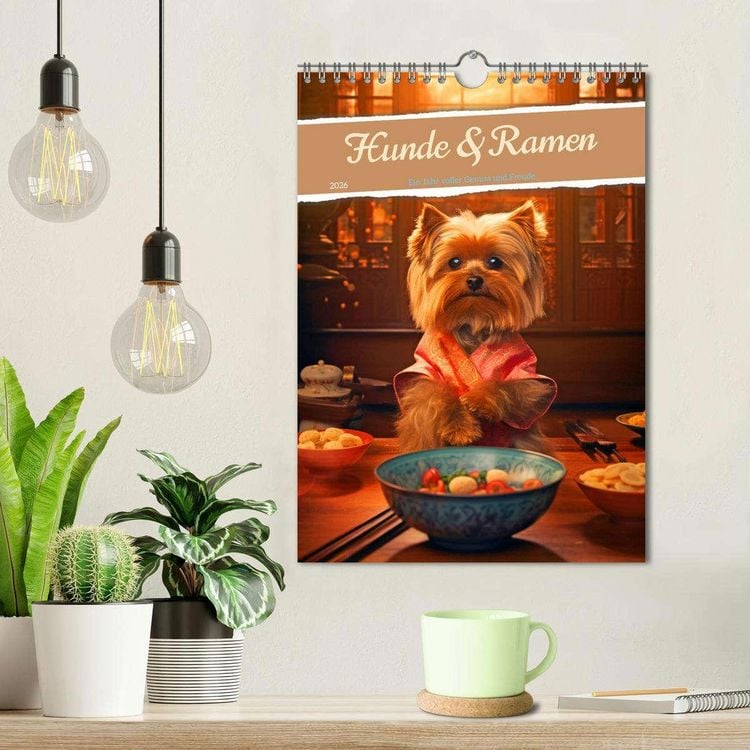 Produktbild: Hunde & Ramen - Ein Jahr voller Genuss und Freude (Wandkalender 2026 DIN A4 hoch), CALVENDO Monatskalender