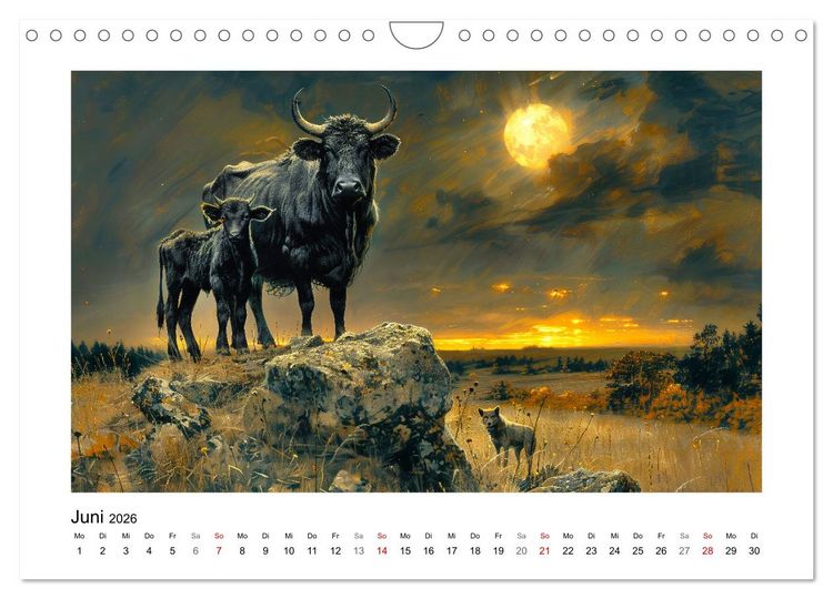 Produktbild: Wilde Rinder (Wandkalender 2026 DIN A4 quer), CALVENDO Monatskalender
