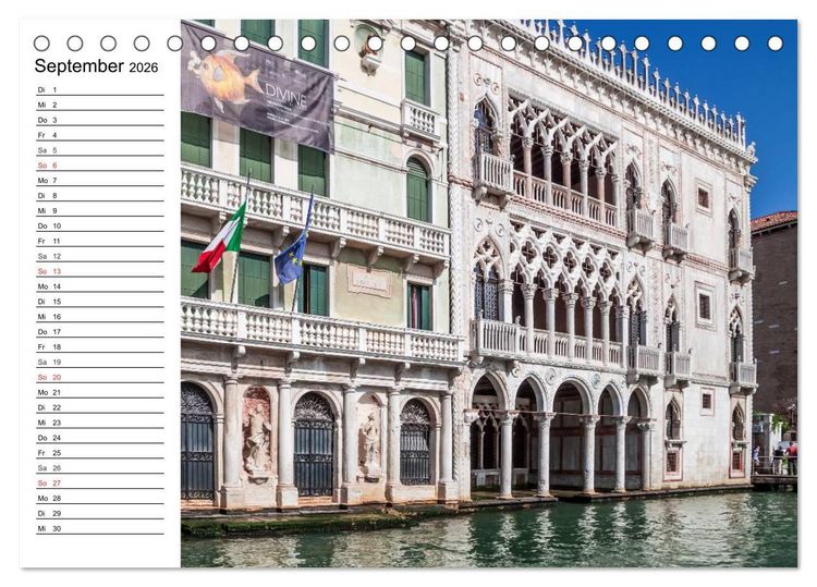 Produktbild: VENEDIG Eine Tour auf dem Canal Grande (Tischkalender 2026 DIN A5 quer), CALVENDO Monatskalender