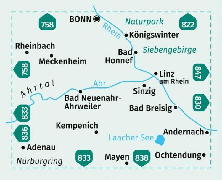 Produktbild: KOMPASS Wanderkarte 820 Bonn, Ahrtal 1:50.000