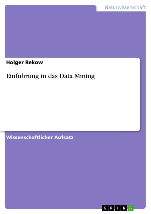 Produktbild: Einf&uuml;hrung in das Data Mining
