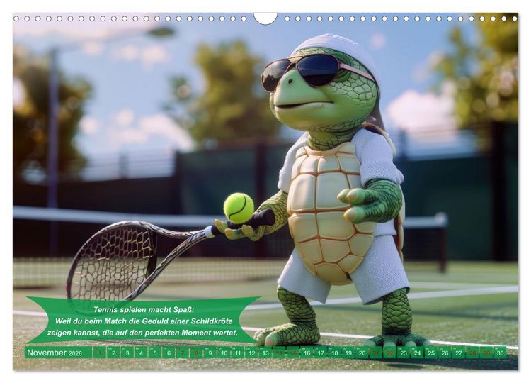 Produktbild: Der tierisch lustige Tennis-Kalender (Wandkalender 2026 DIN A3 quer), CALVENDO Monatskalender