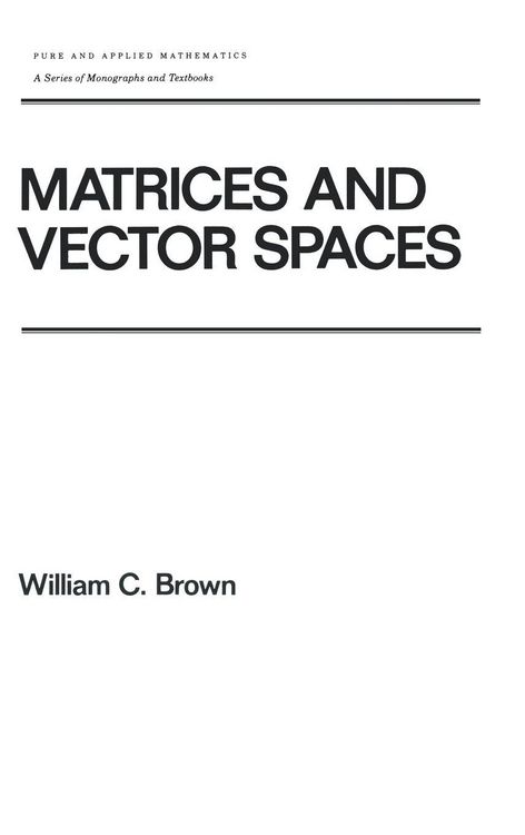 Produktbild: Matrices and Vector SPates