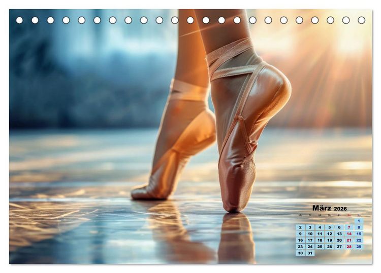 Produktbild: BALLETT - ein Hauch Magie (Tischkalender 2026 DIN A5 quer), CALVENDO Monatskalender