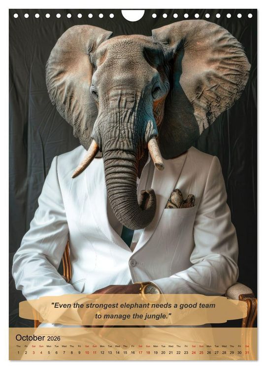 Produktbild: Funny manager wisdom from animals (Wall Calendar 2026 DIN A4 portrait), CALVENDO 12 Month Wall Calendar