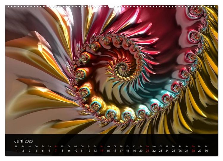 Produktbild: Fraktale Sch&ouml;nheit 2026 (Wandkalender 2026 DIN A2 quer), CALVENDO Monatskalender