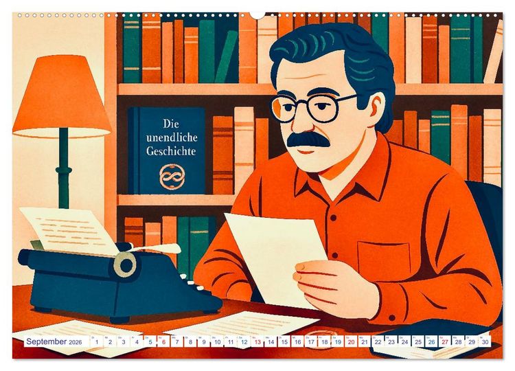 Produktbild: Michael Ende (hochwertiger Premium Wandkalender 2026 DIN A2 quer), Kunstdruck in Hochglanz