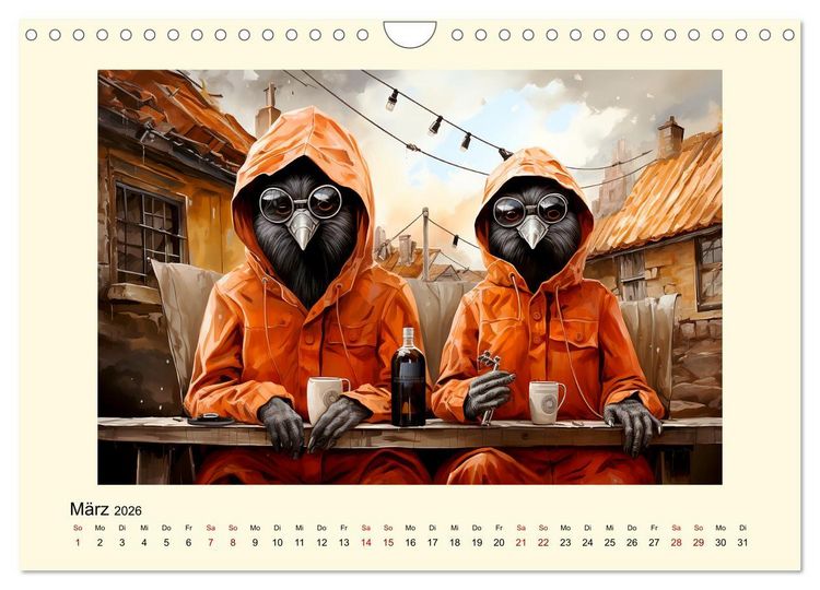Produktbild: Verr&uuml;ckte H&uuml;hner (Wandkalender 2026 DIN A4 quer), CALVENDO Monatskalender