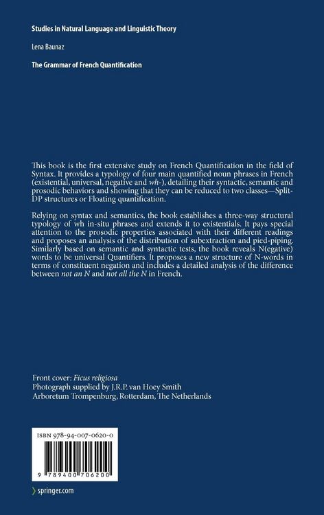 Produktbild: The Grammar of French Quantification