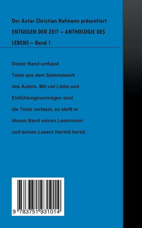 Produktbild: Anthologie des Lebens Band 1