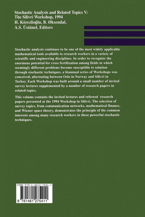 Produktbild: Stochastic Analysis and Related Topics V