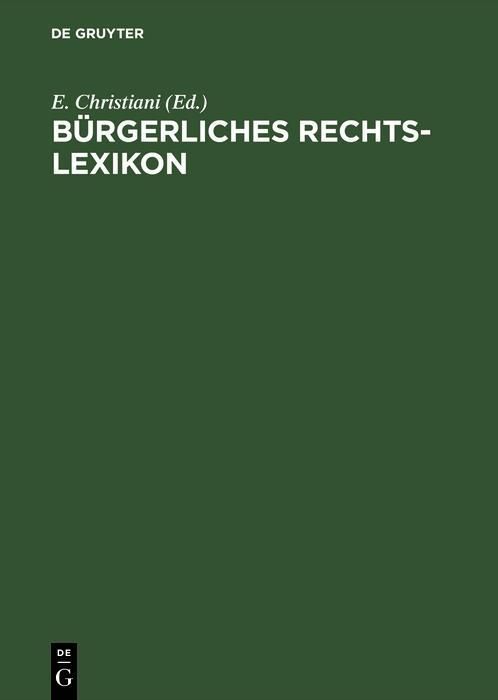 Produktbild: B&uuml;rgerliches Rechts-Lexikon