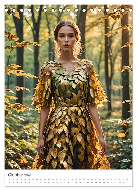 Produktbild: Elemental Elegance - Mode inspiriert von den Kr&auml;ften der Natur (Tischkalender 2026 DIN A5 hoch), CALVENDO Monatskalender