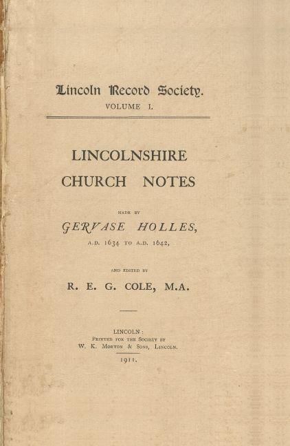 Produktbild: Lincolnshire Church Notes Made by Gervase Holles, AD 1634-1642