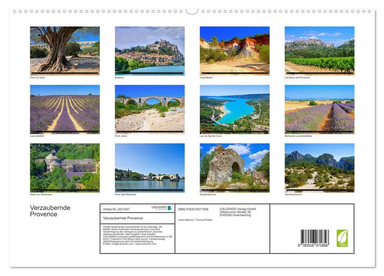 Produktbild: Verzaubernde Provence (hochwertiger Premium Wandkalender 2026 DIN A2 quer), Kunstdruck in Hochglanz