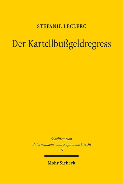 Produktbild: Der Kartellbu&szlig;geldregress