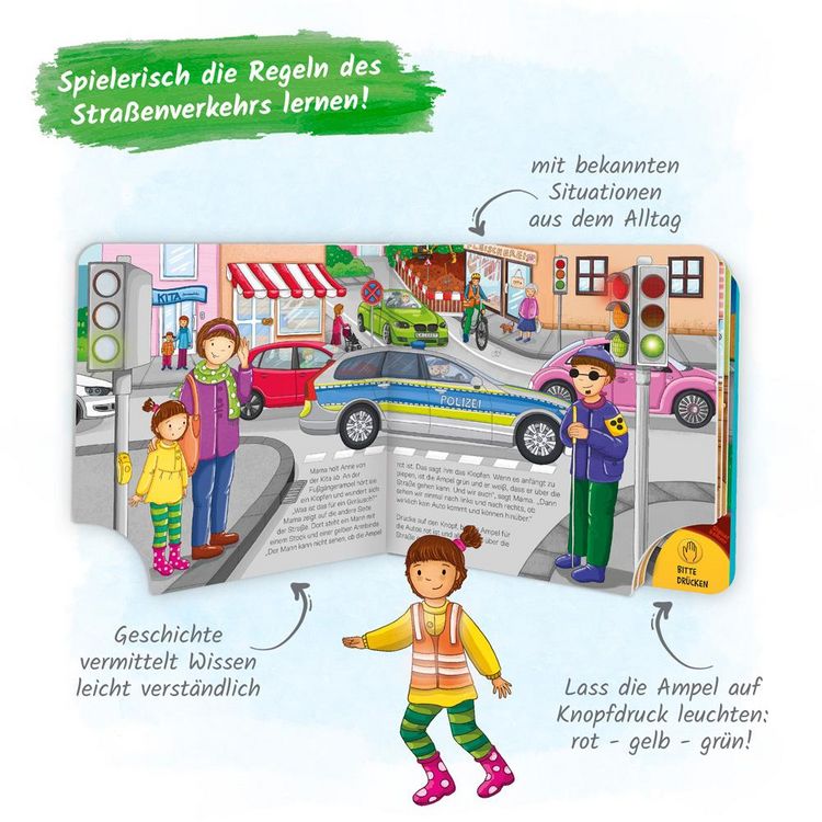 Produktbild: Tr&ouml;tsch Pappenbuch mit Licht Achtung Ampel Sicher im Stra&szlig;enverkehr