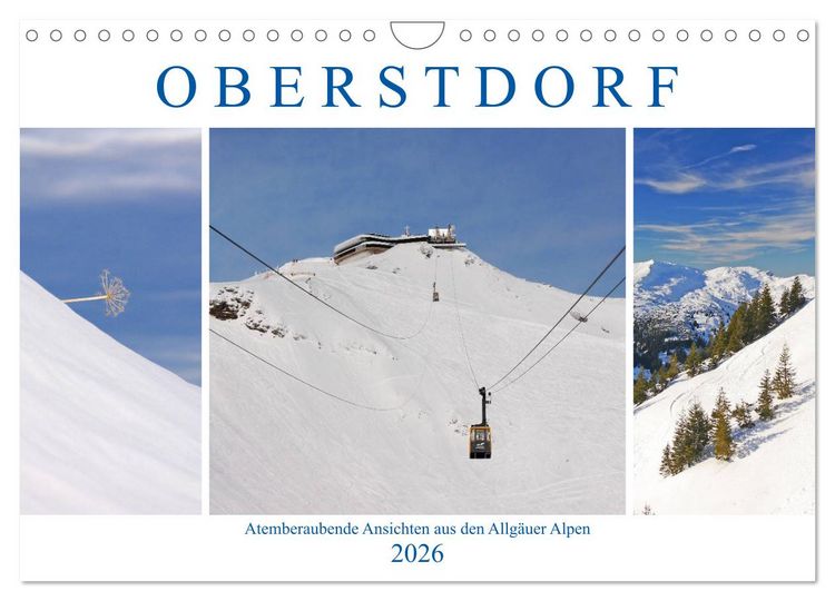 Produktbild: Oberstdorf. Atemberaubende Ansichten aus den Allg&auml;uer Alpen (Wandkalender 2026 DIN A4 quer), CALVENDO Monatskalender
