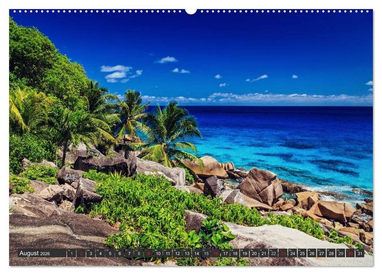 Produktbild: Seychellen &ndash; Traumstr&auml;nde im Paradies (hochwertiger Premium Wandkalender 2026 DIN A2 quer), Kunstdruck in Hochglanz