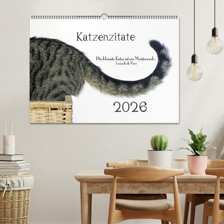 Produktbild: Katzenzitate 2026 (Wandkalender 2026 DIN A2 quer), CALVENDO Monatskalender