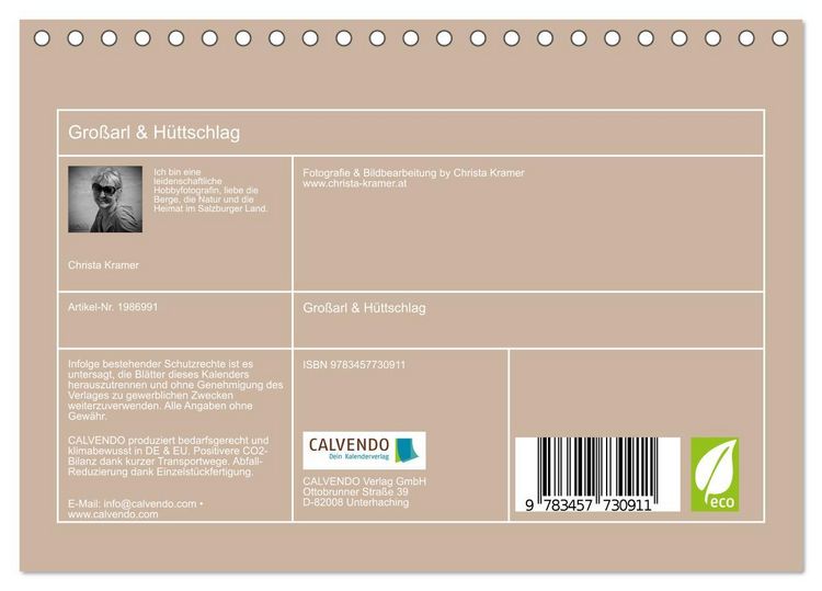 Produktbild: Gro&szlig;arl & H&uuml;ttschlag (Tischkalender 2026 DIN A5 quer), CALVENDO Monatskalender